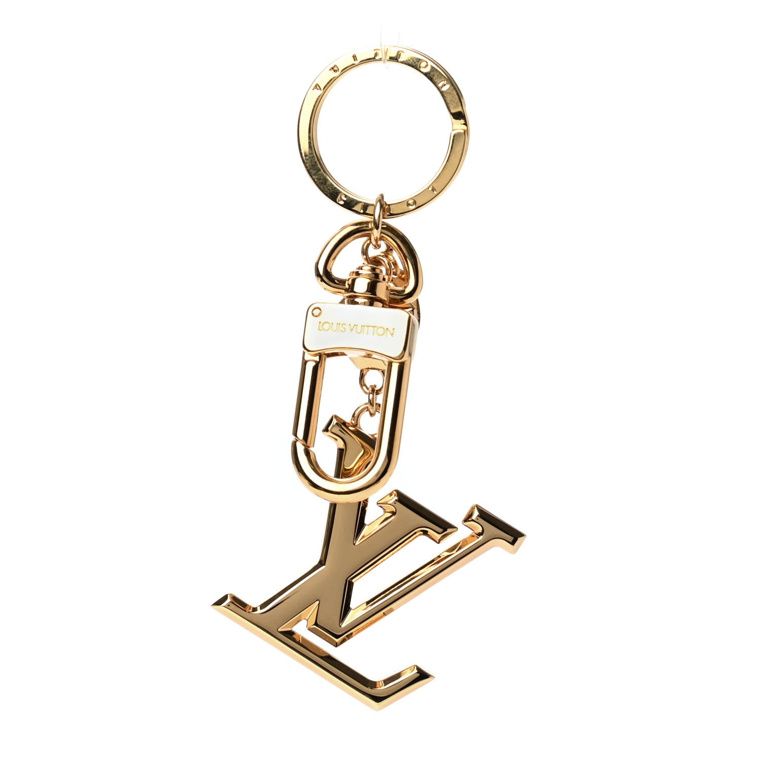 Louis Vuitton LV Facettes Bag Charm Key Holder Gold 801690