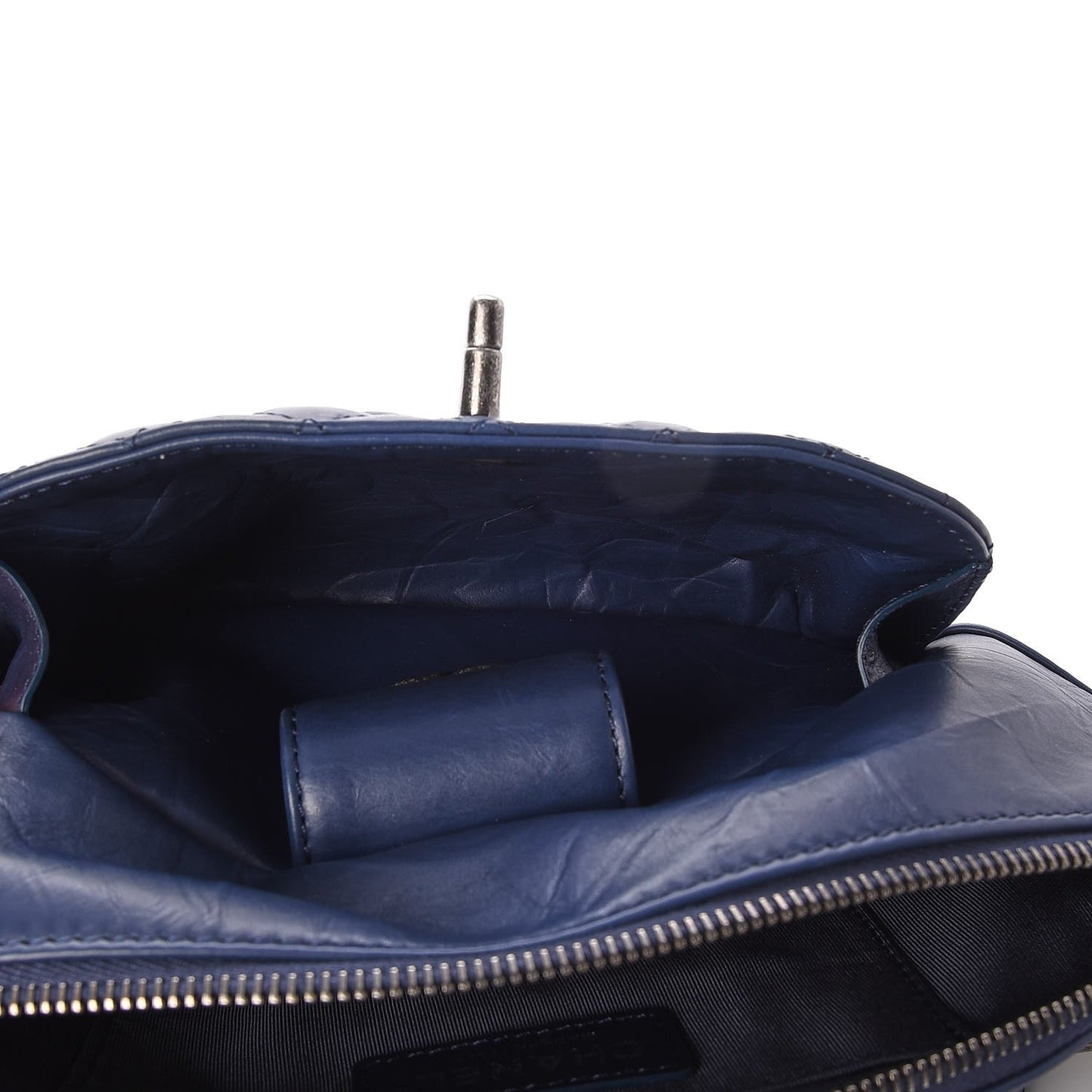 Crumpled Calfskin Quilted Casual Rock Waist Bag Fanny Pack Blue