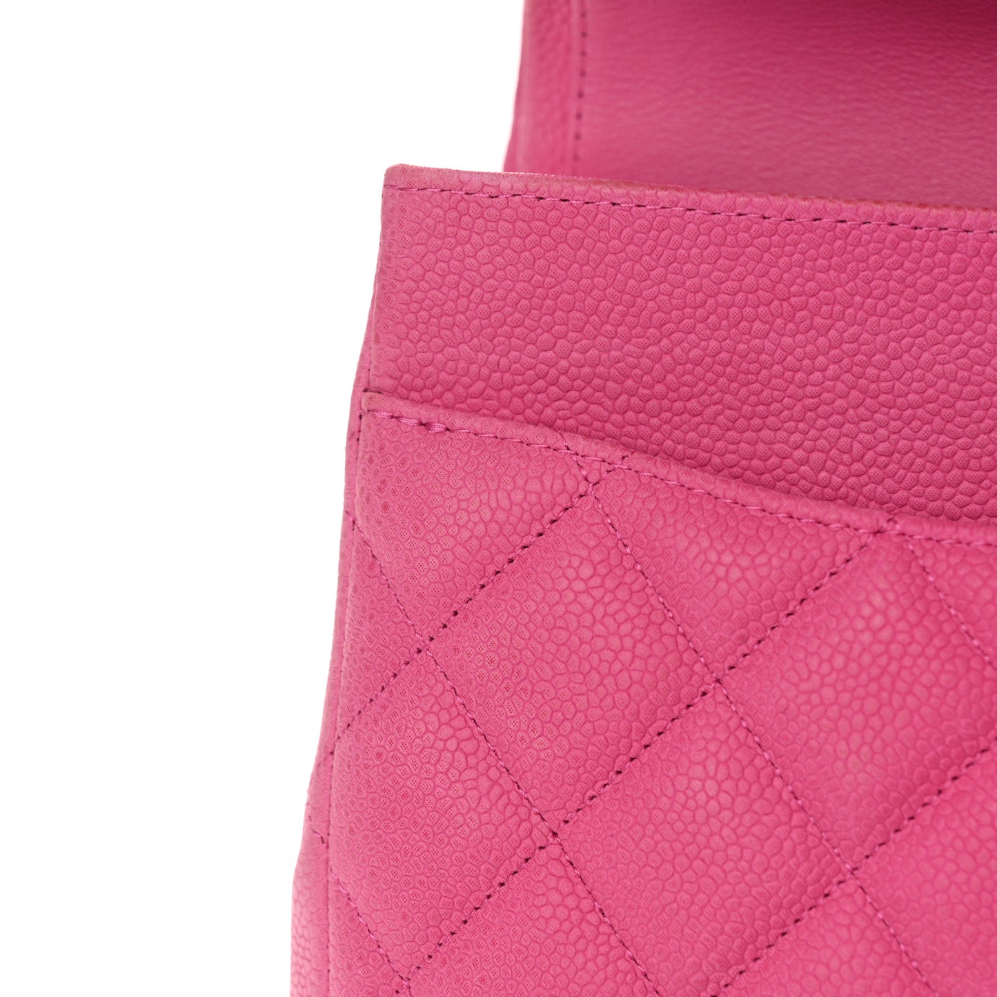 Iridescent Caviar Quilted Jumbo Double Flap Pink