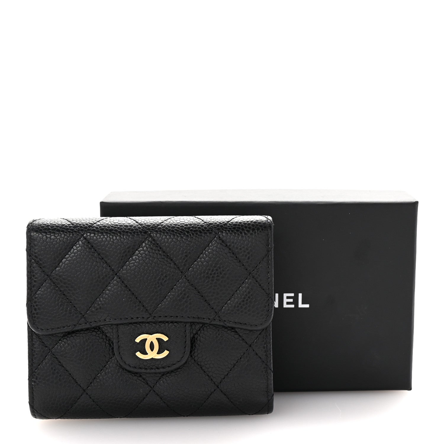 Chanel Caviar Quilted Compact Flap Wallet Black 9 of 9