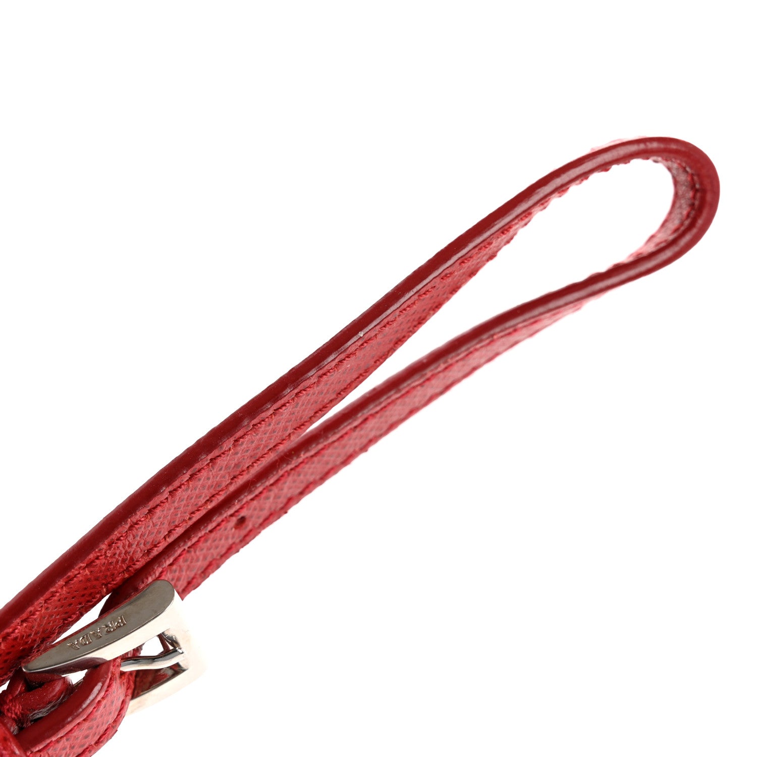 Prada Tessuto Nylon Vela Saffiano Mini Wristlet Pouch Rosso 11 of 16