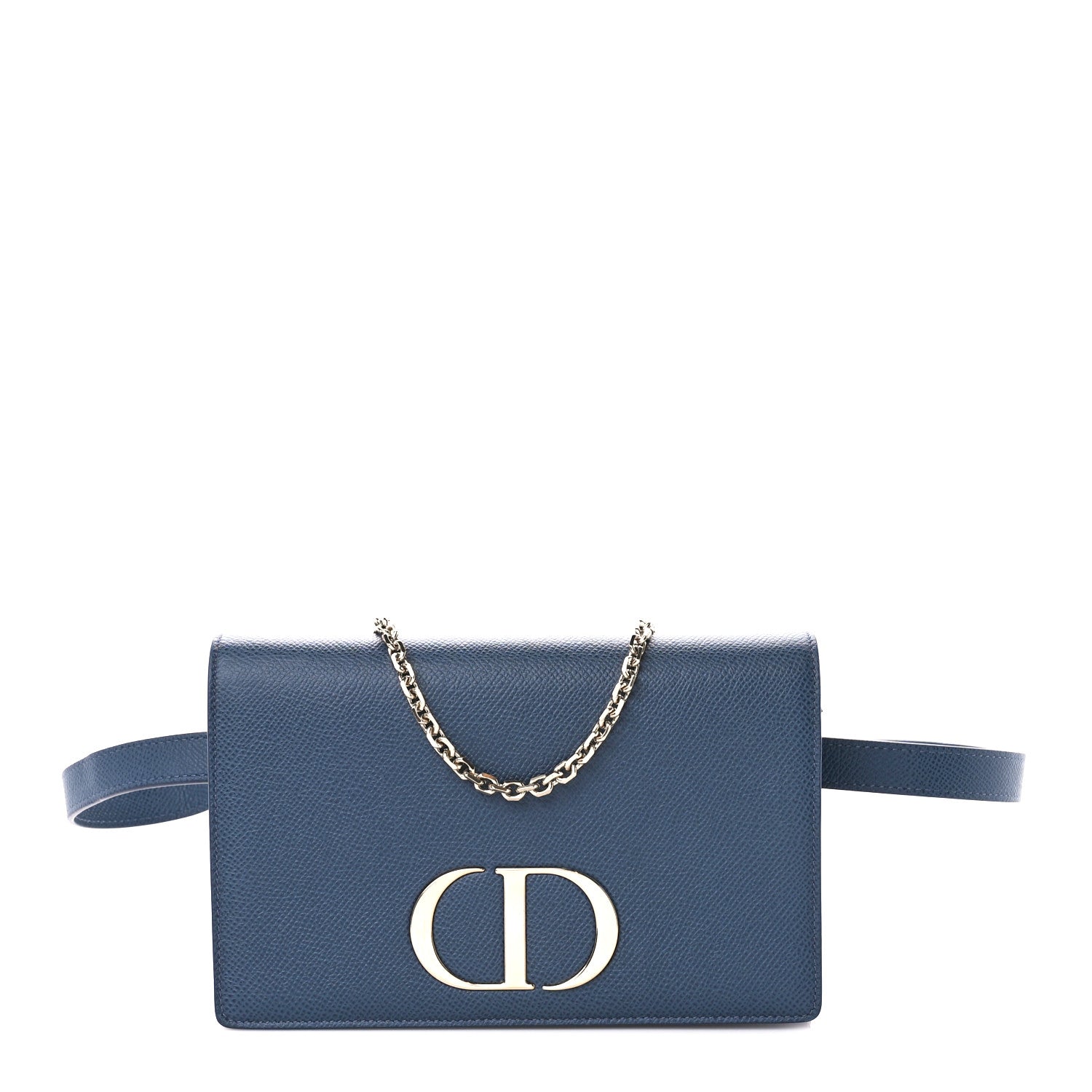 Christian Dior Calfskin 30 Montaigne 2 in 1 Pouch Dark Blue 1 of 10