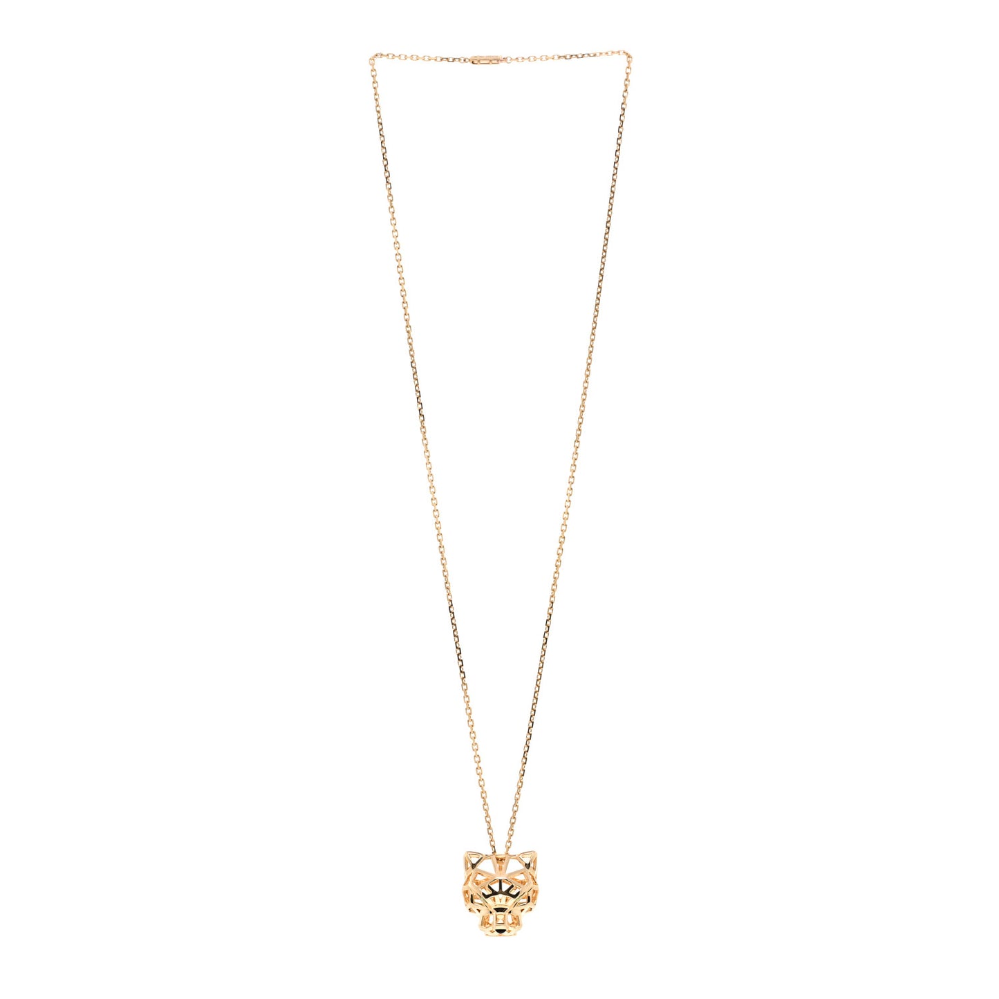 18K Yellow Gold Tsavorite Black Onyx Panthere De Cartier Pendant Necklace