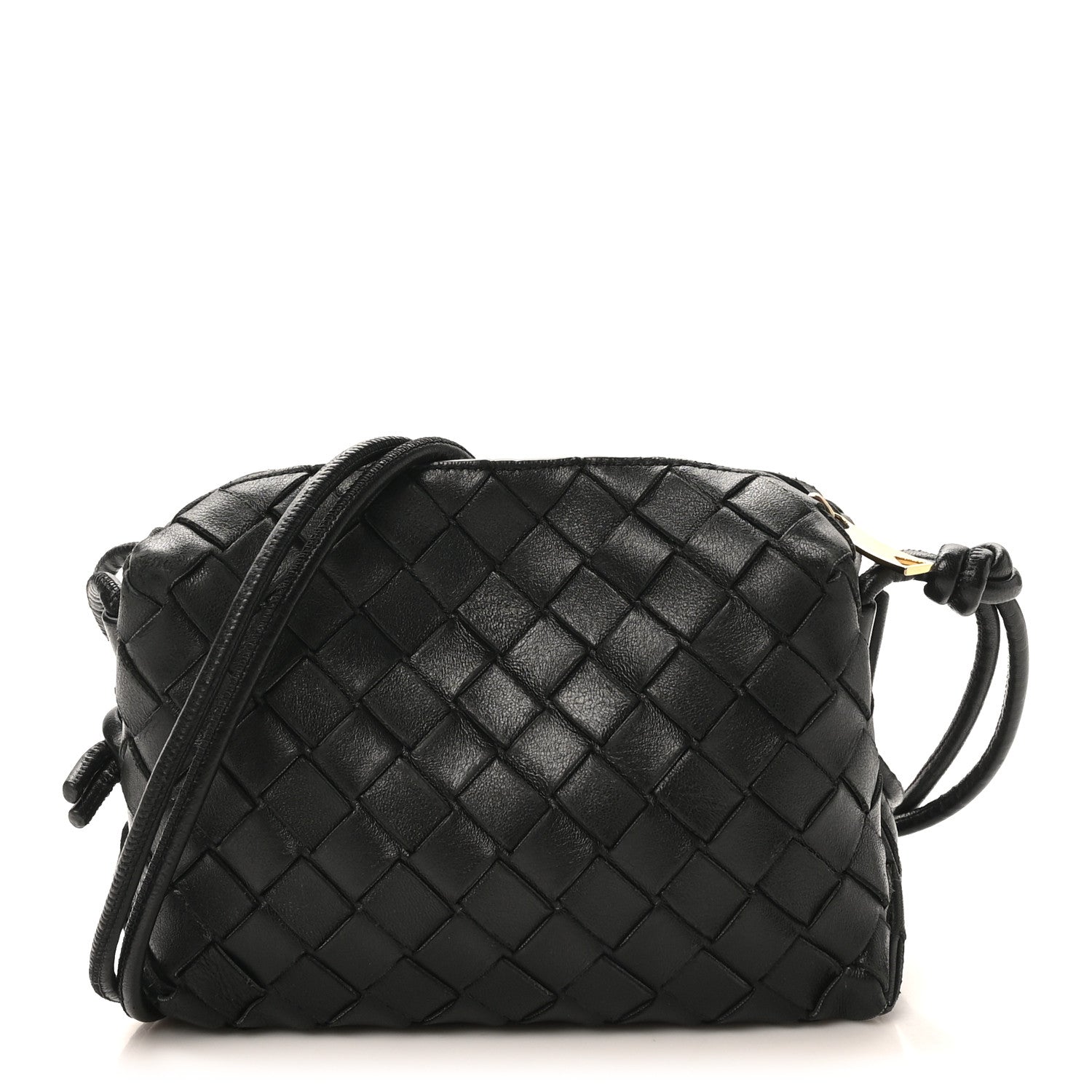 Bottega Veneta Nappa Intrecciato Mini Loop Camera Bag Black 