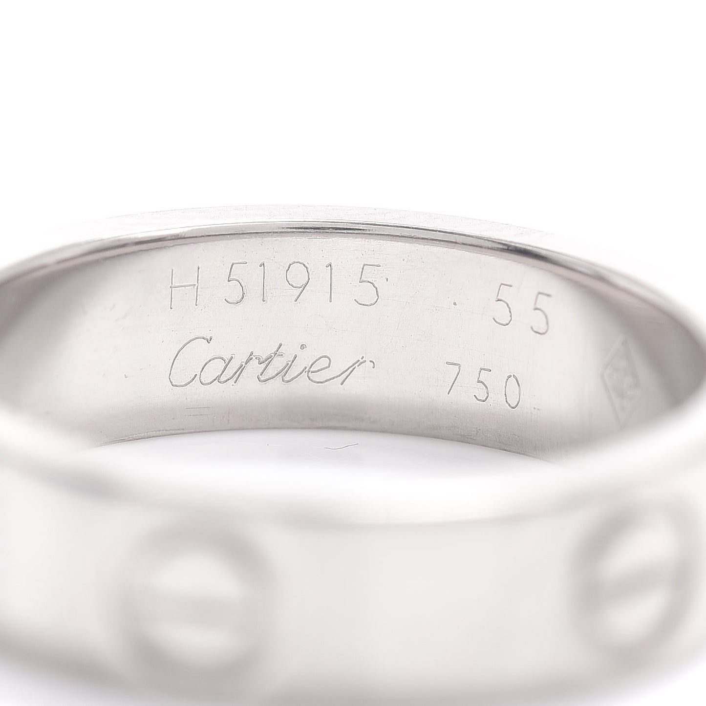 18K White Gold 5.5mm LOVE Ring 55 7.25