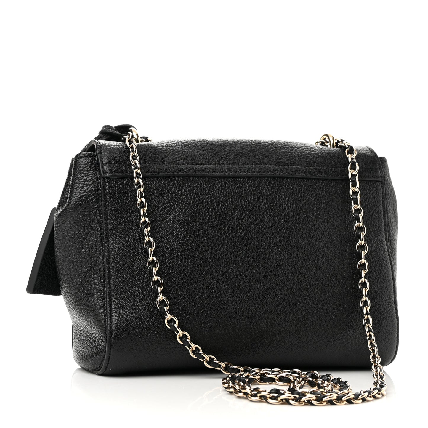 Glossy Goatskin Small Lily Flap Black