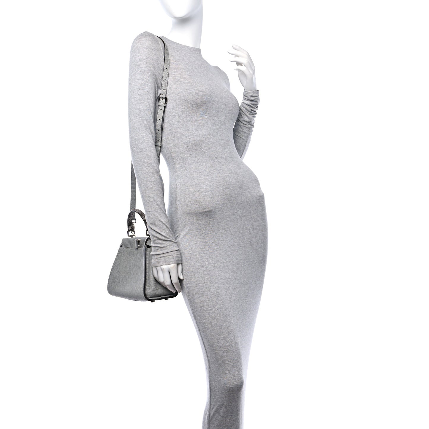 Cuoio Romano Snakeskin Selleria Mini Peekaboo Iconic Satchel Asfalto