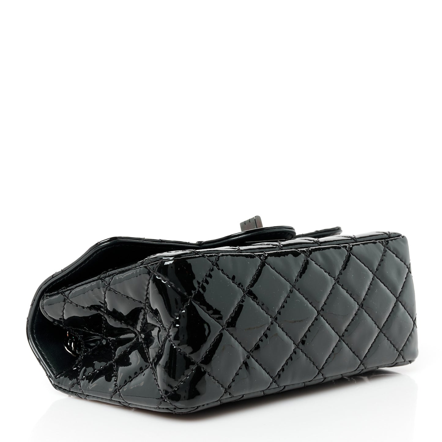 Patent Calfskin Quilted 2.55 Reissue Mini Flap So Black
