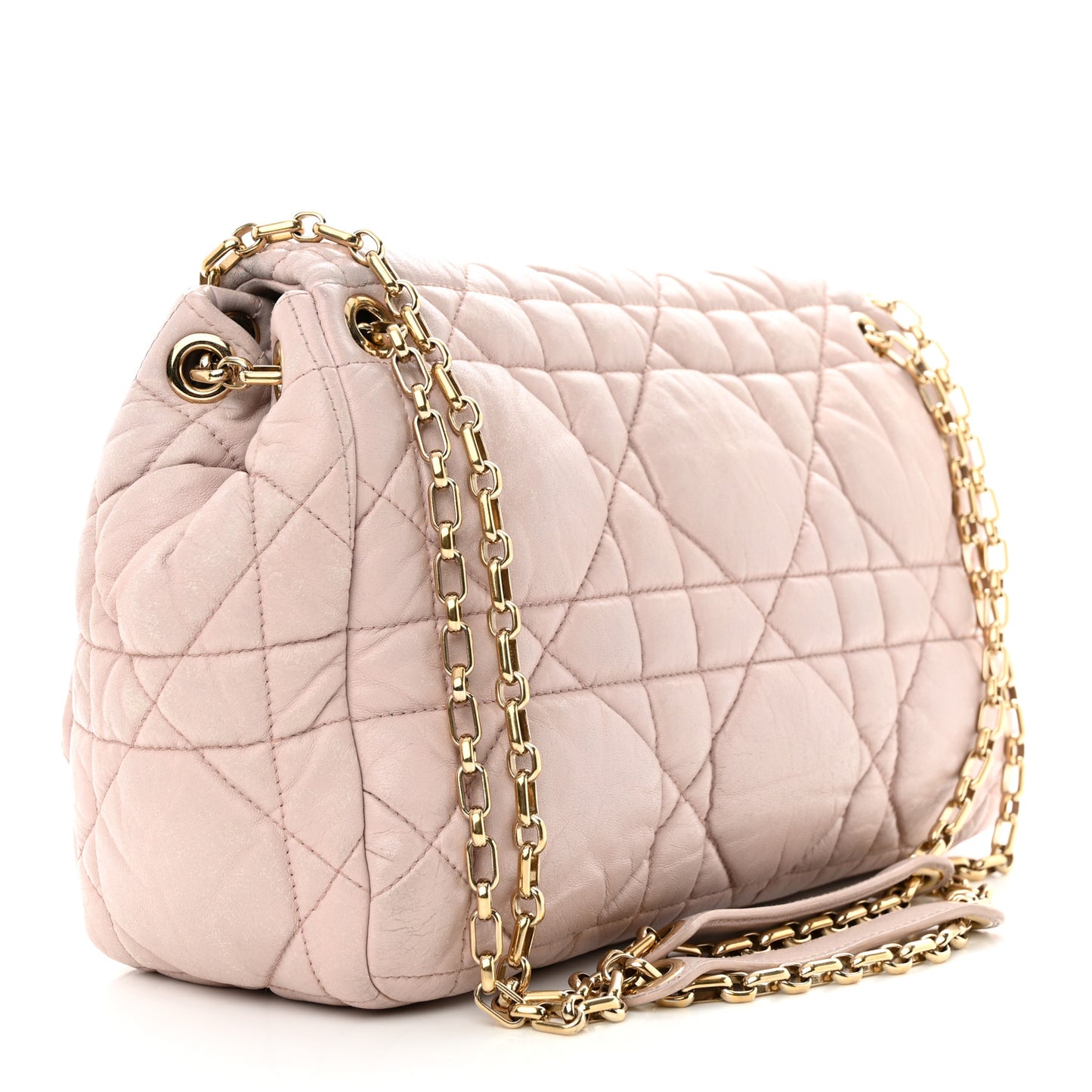 Lambskin Cannage Small Milly La Foret Shoulder Bag Pink