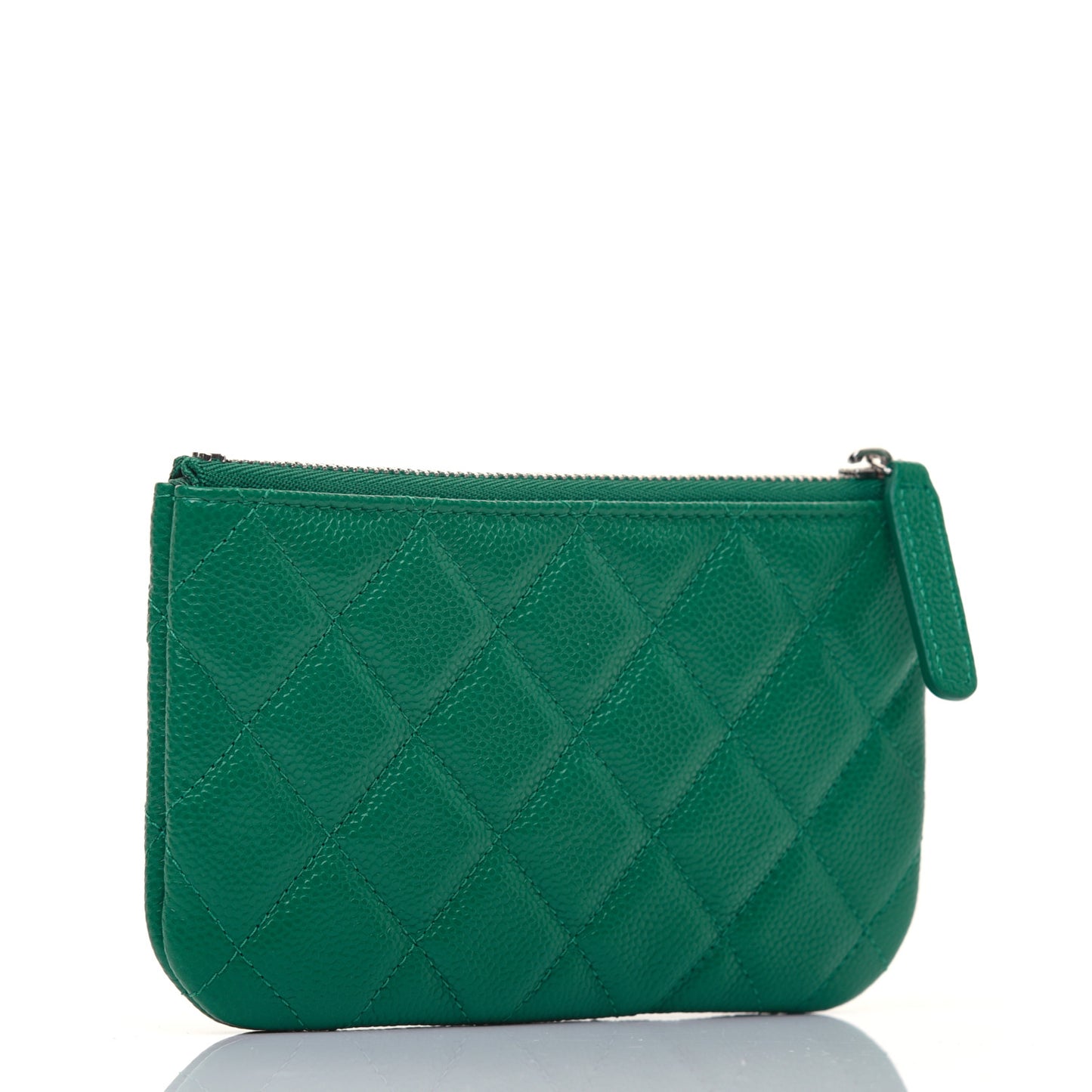Caviar Quilted Small Cosmetic Case Green