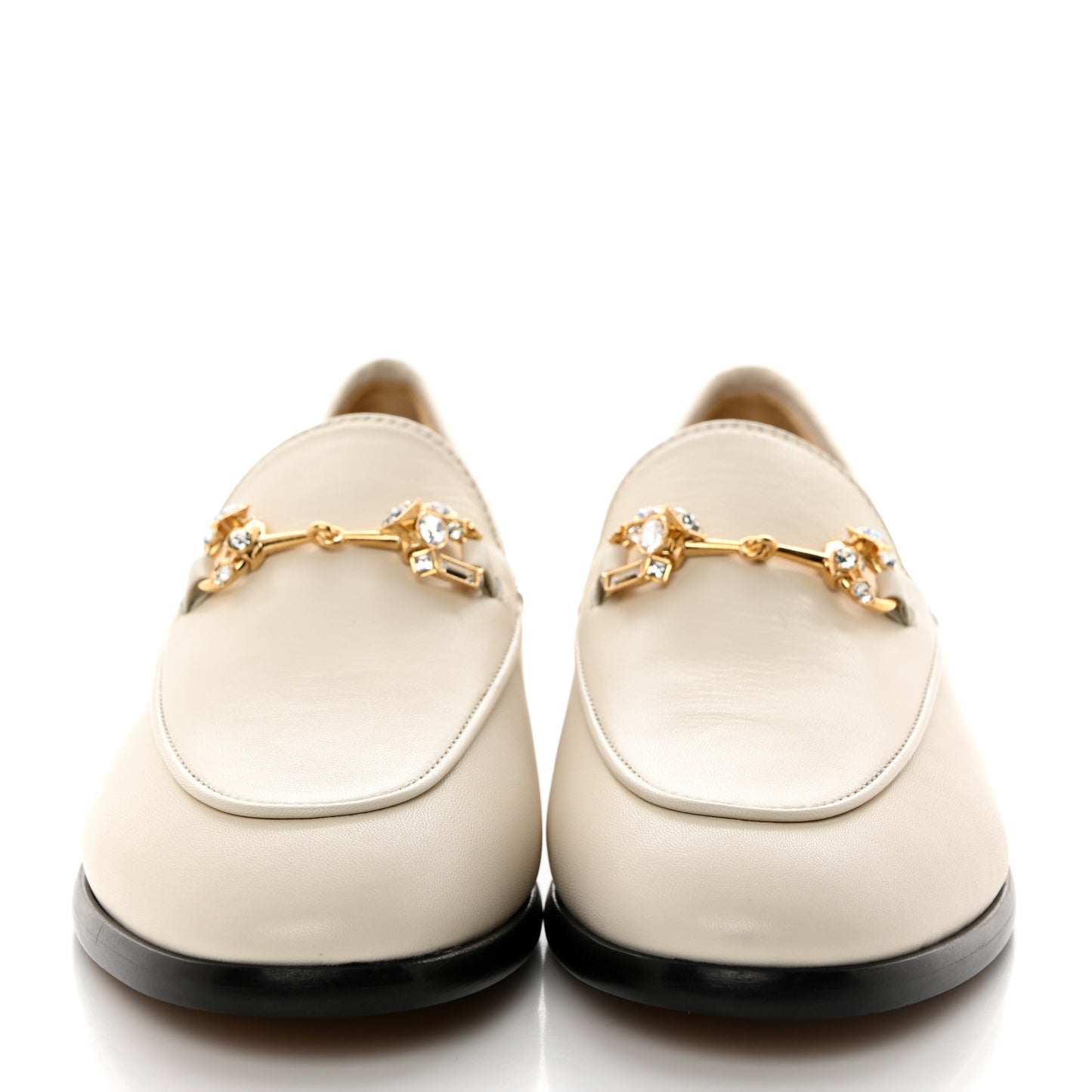 Malaga Kid 70 Crystal Horsebit Womens Jordaan Loafers 37.5 Mystic White