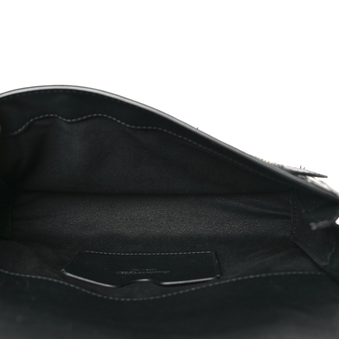 Calfskin Studded The Story Shoulder Bag Black
