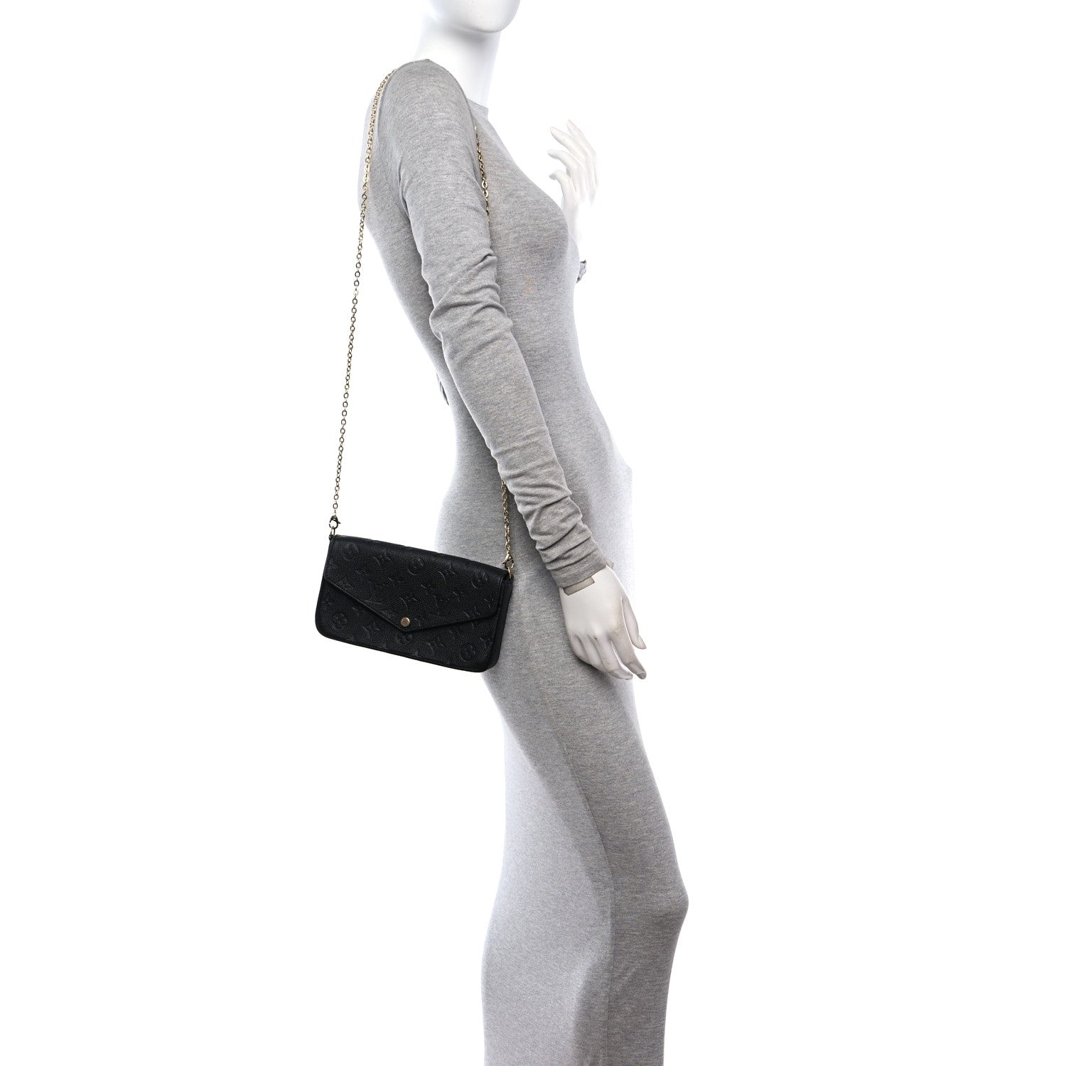 Louis Vuitton Empreinte Pochette Felicie Chain Wallet Black 2 of 15