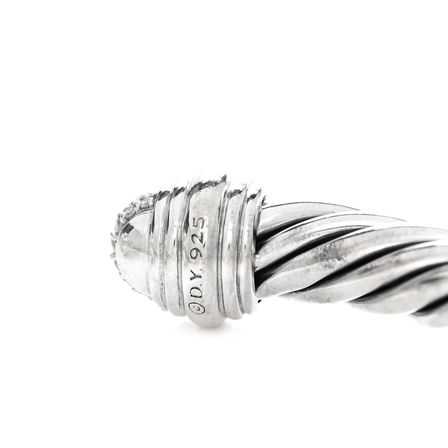 Sterling Silver Diamond 8.5mm Cable Classics Bracelet