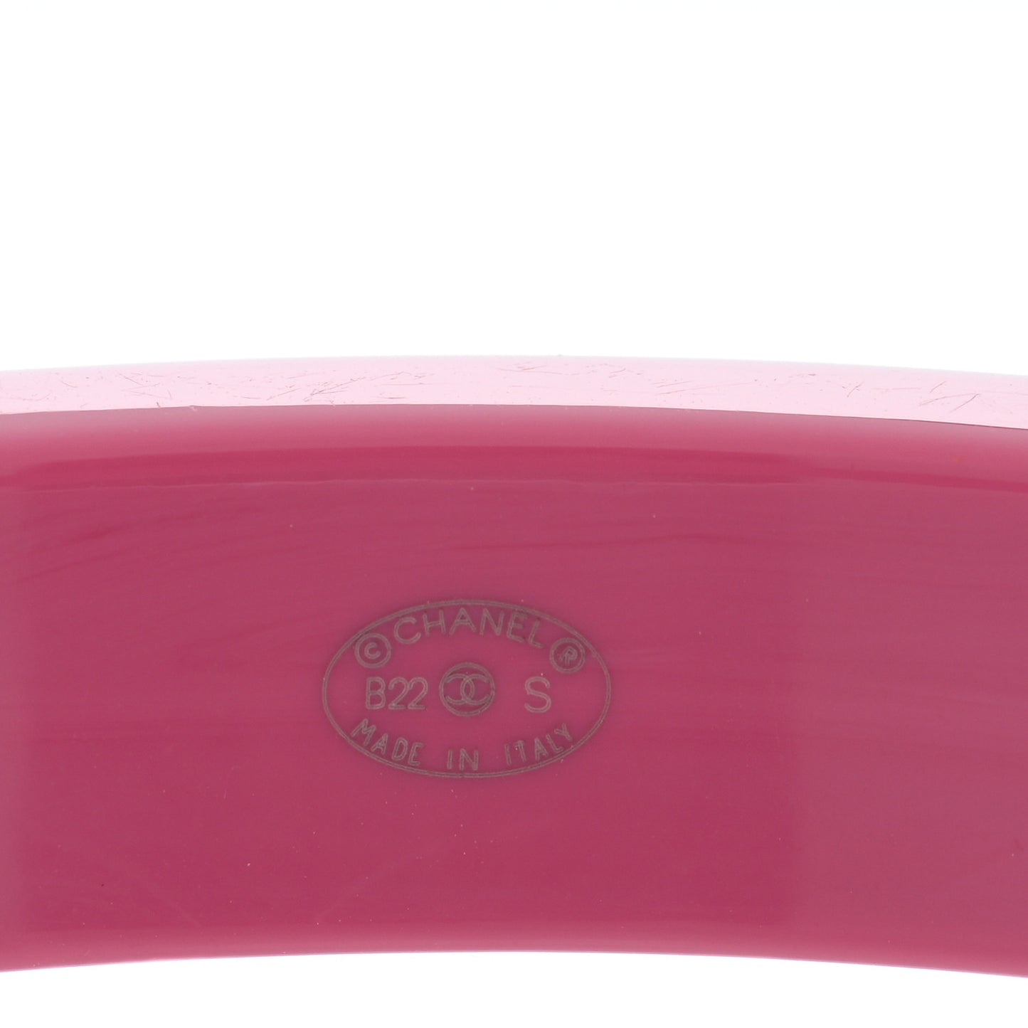 Resin Logo Bangle Bracelet Pink Black