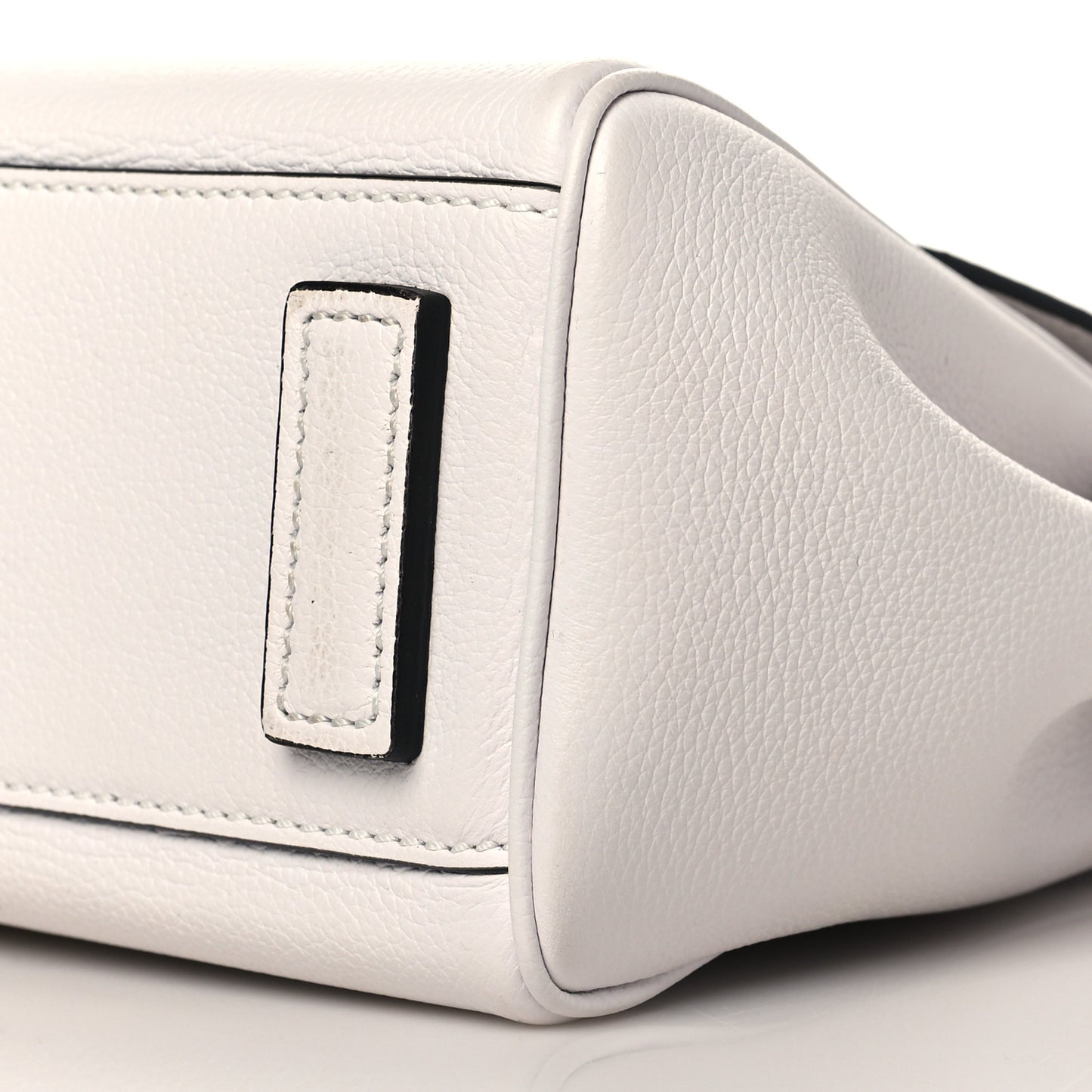 Grained Calfskin Small La Medusa Top Handle Bag White