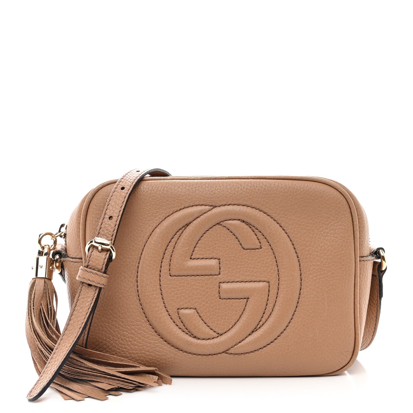 Pebbled Calfskin Small Soho Disco Bag Camelia