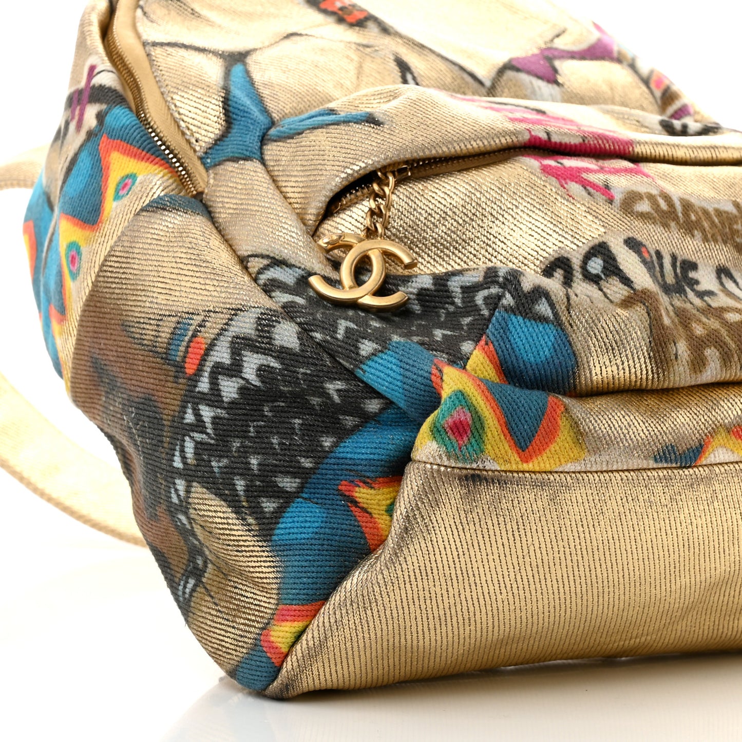 Graffiti Printed Canvas Street Spirit Backpack Multicolor