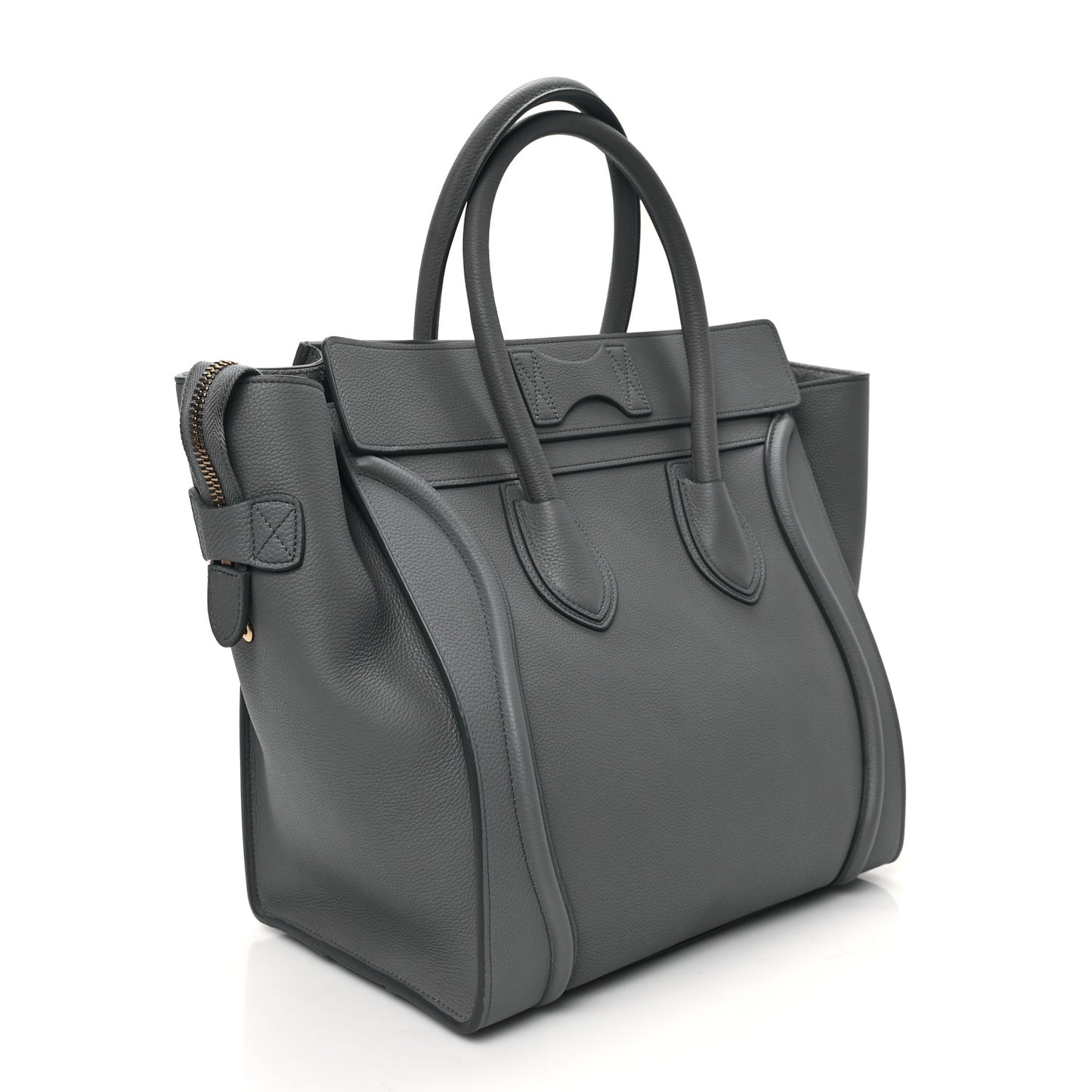 Drummed Calfskin Mini Luggage Kohl