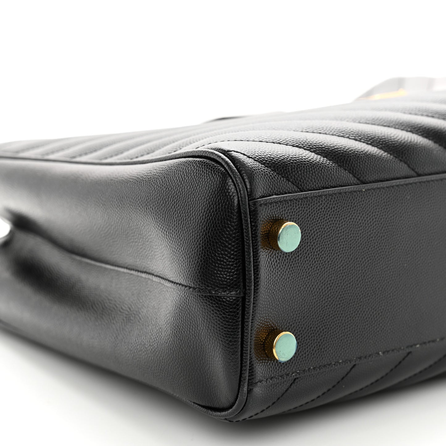 Grain De Poudre Matelasse Chevron Monogram Shopping Bag Black