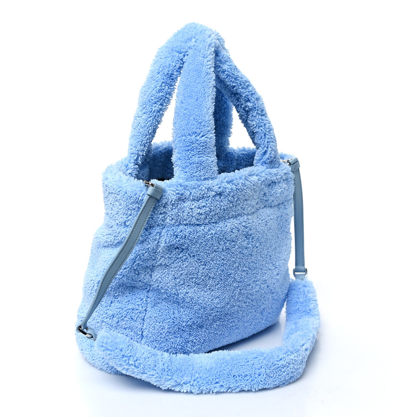 Terry Cloth Small Tote Bag Celeste Black