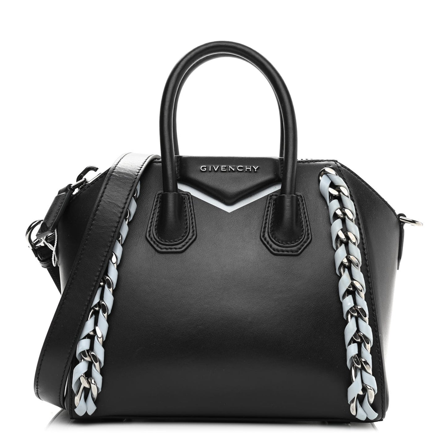 Smooth Calfskin Mini Chain Weave Antigona Black