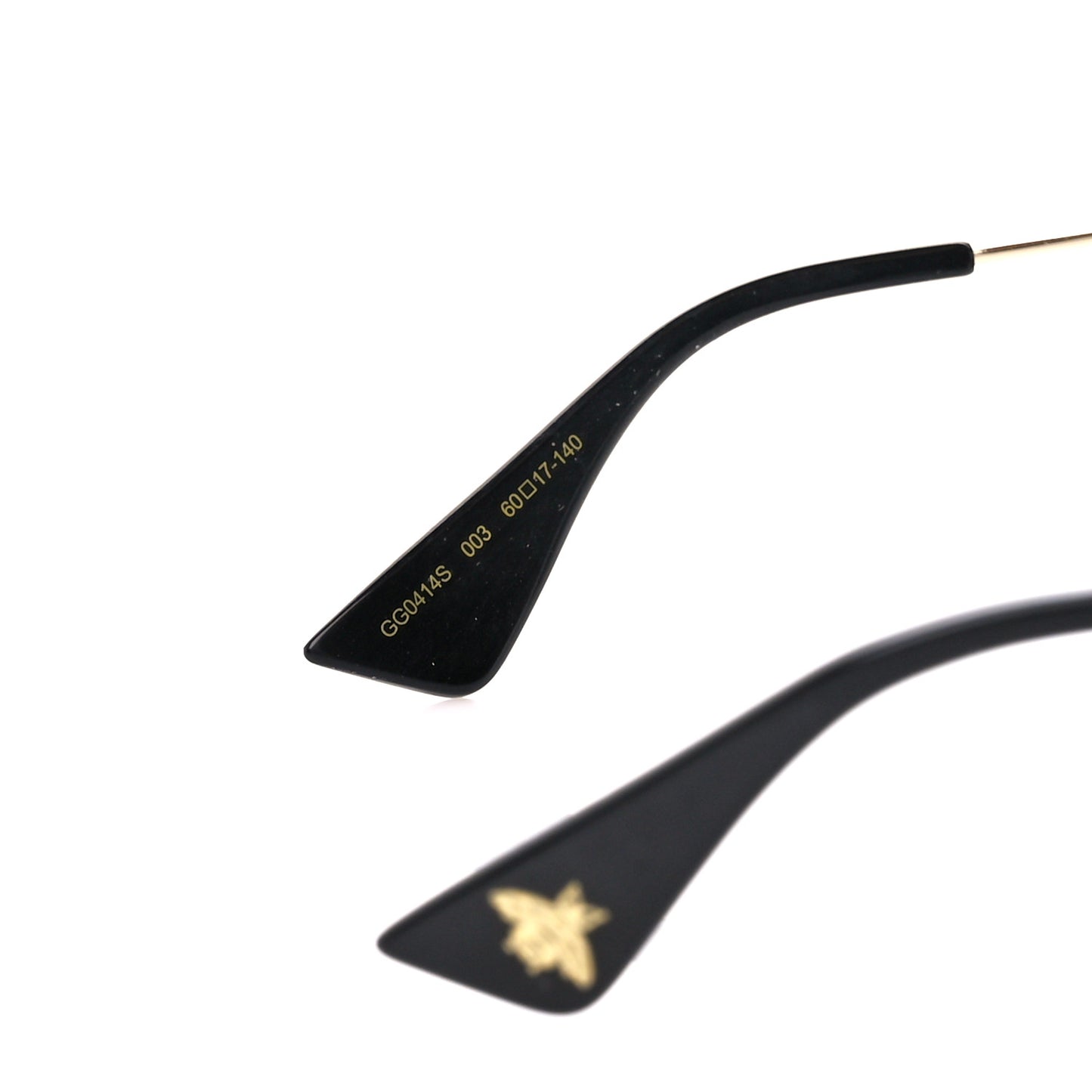Metal Rectangular Frame Sunglasses GG0414S Gold Multicolor