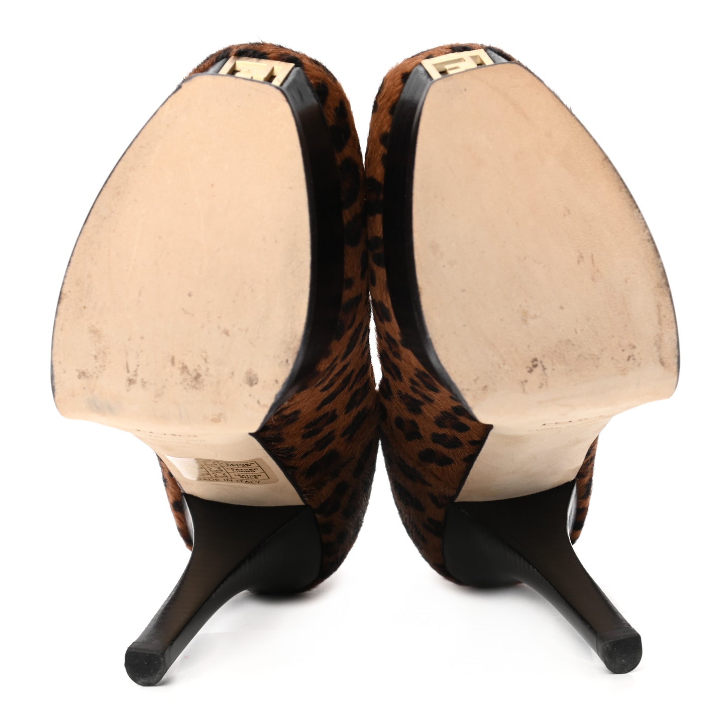 Calf Hair Cavallino Leopard Print Decollete Pumps 37 Naturale
