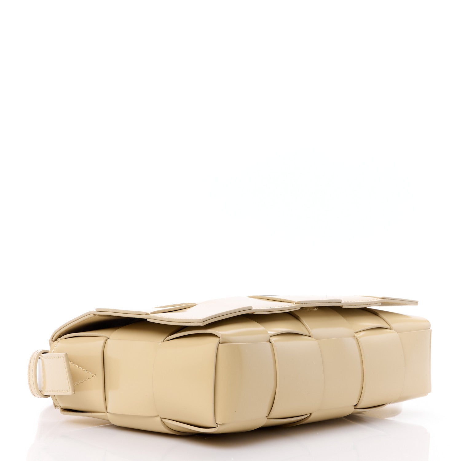 Bottega Veneta Patent Maxi Intrecciato Cassette Crossbody Bag Beige 4 of 15