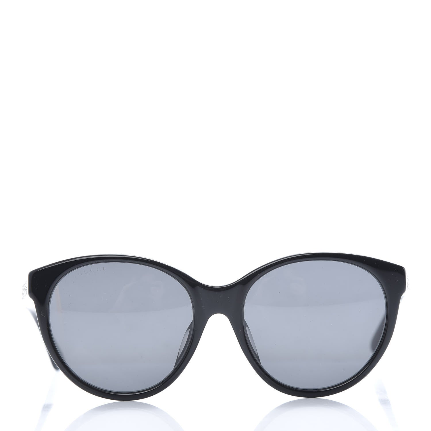 Gucci Round Frame Crystal Sunglasses GG 0419S Black 2 of 8