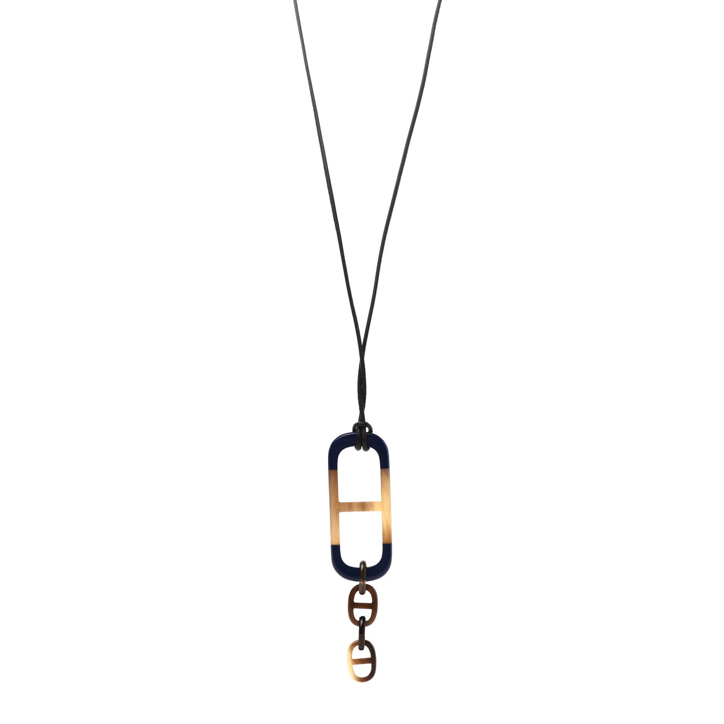 Lacquered Buffalo Horn Amarres Pendant Necklace