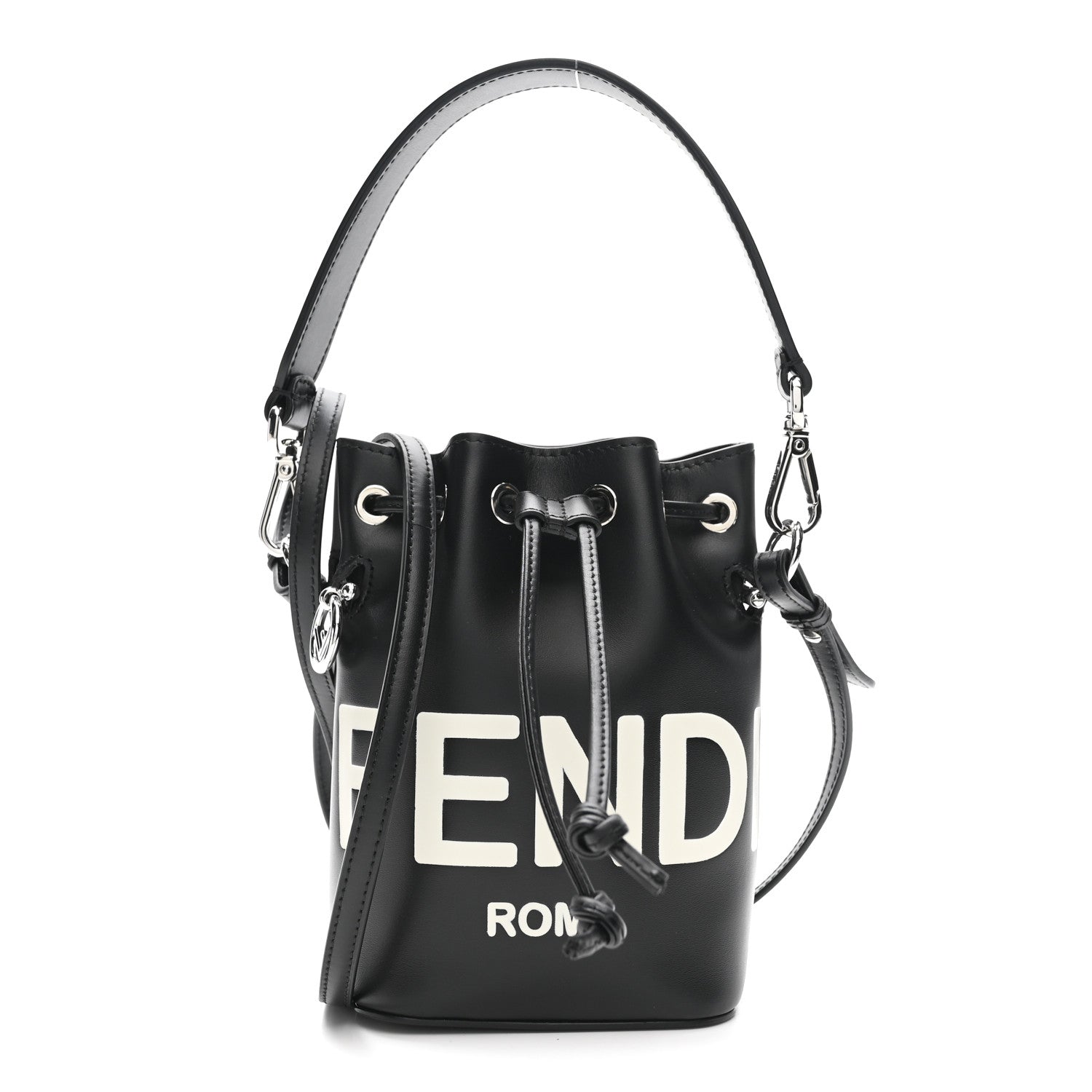 Fendi Vitello King F is Fendi Logo Embossed Mini Mon Tresor Bucket