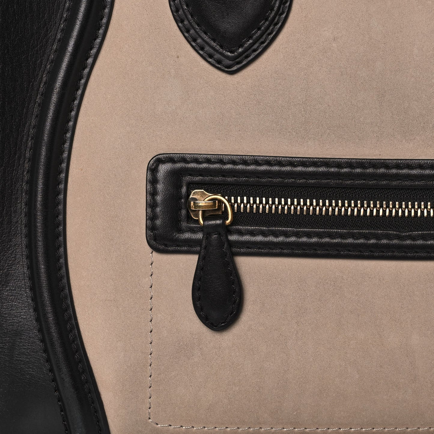 Satin Calfskin Suede Mini Tri-Color Luggage Seashell