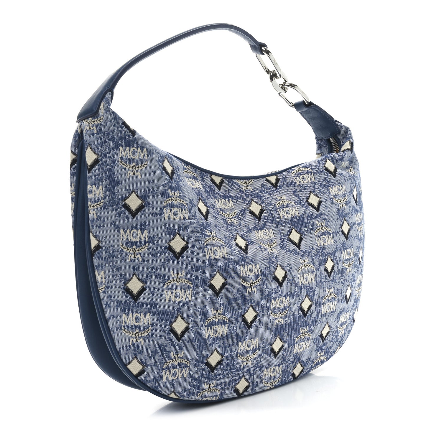 Vintage Jacquard Monogram Hobo Blue