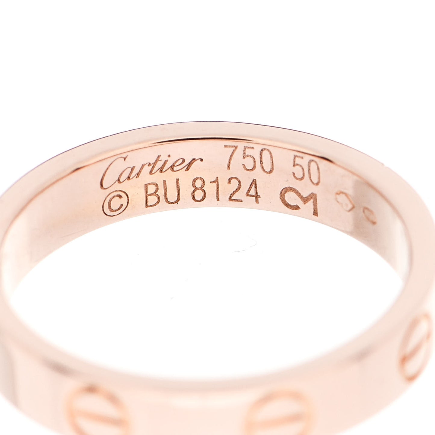 18K Pink Gold 3.5mm LOVE Wedding Band Ring 50 5.25