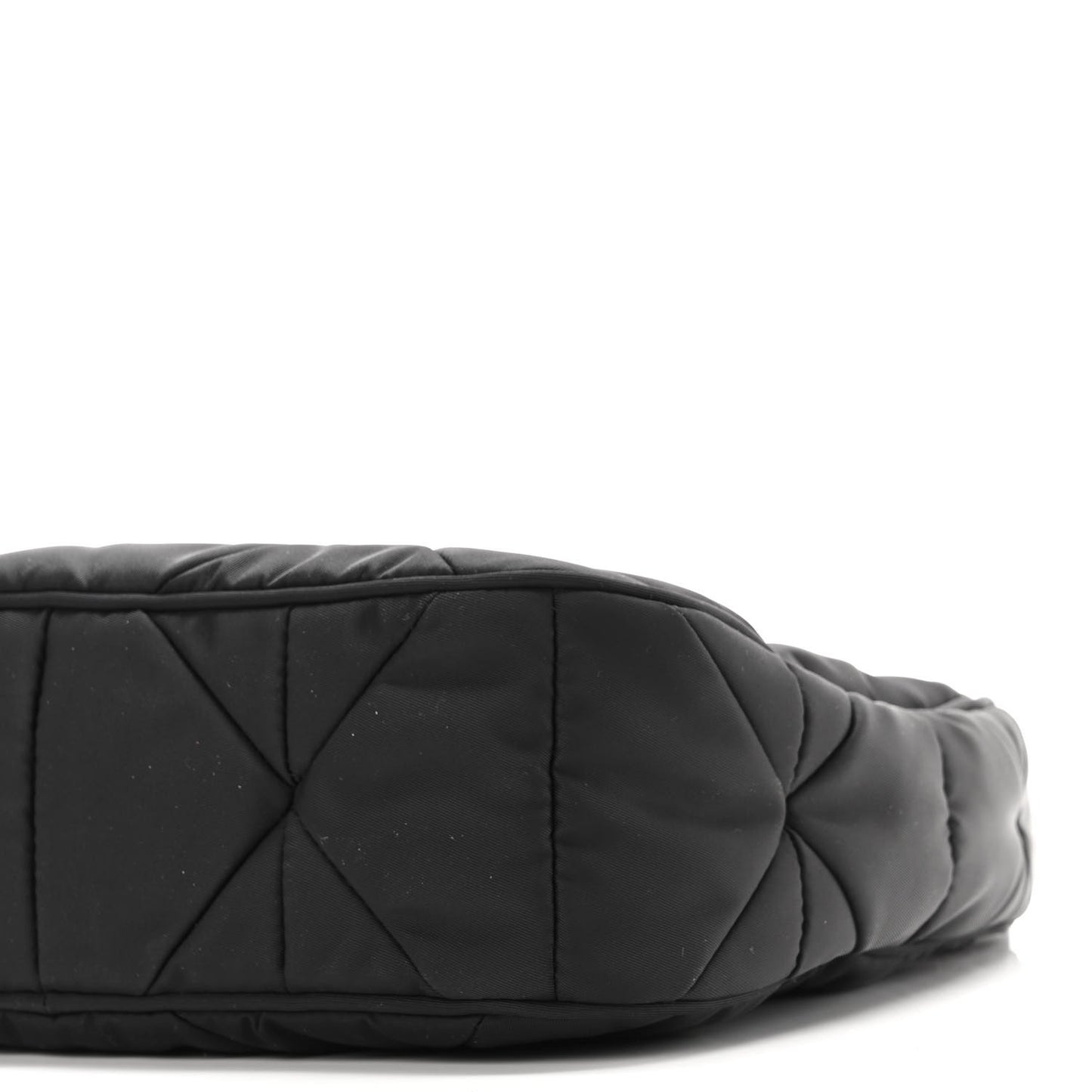 Re-Nylon Triangle Padded Patchwork Shoulder Bag Black