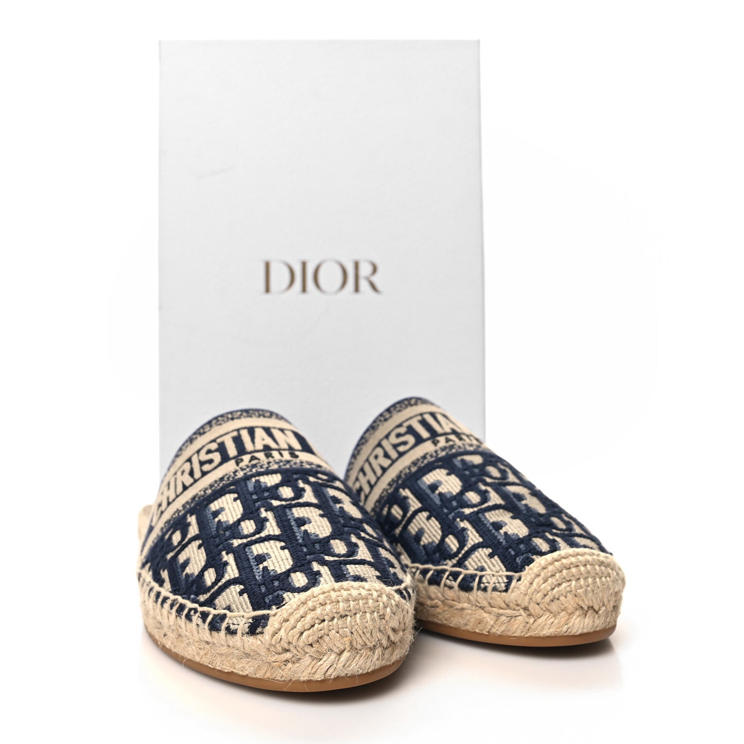 Oblique Embroidered Granville Espadrille 15mm Slippers 41 Deep Blue