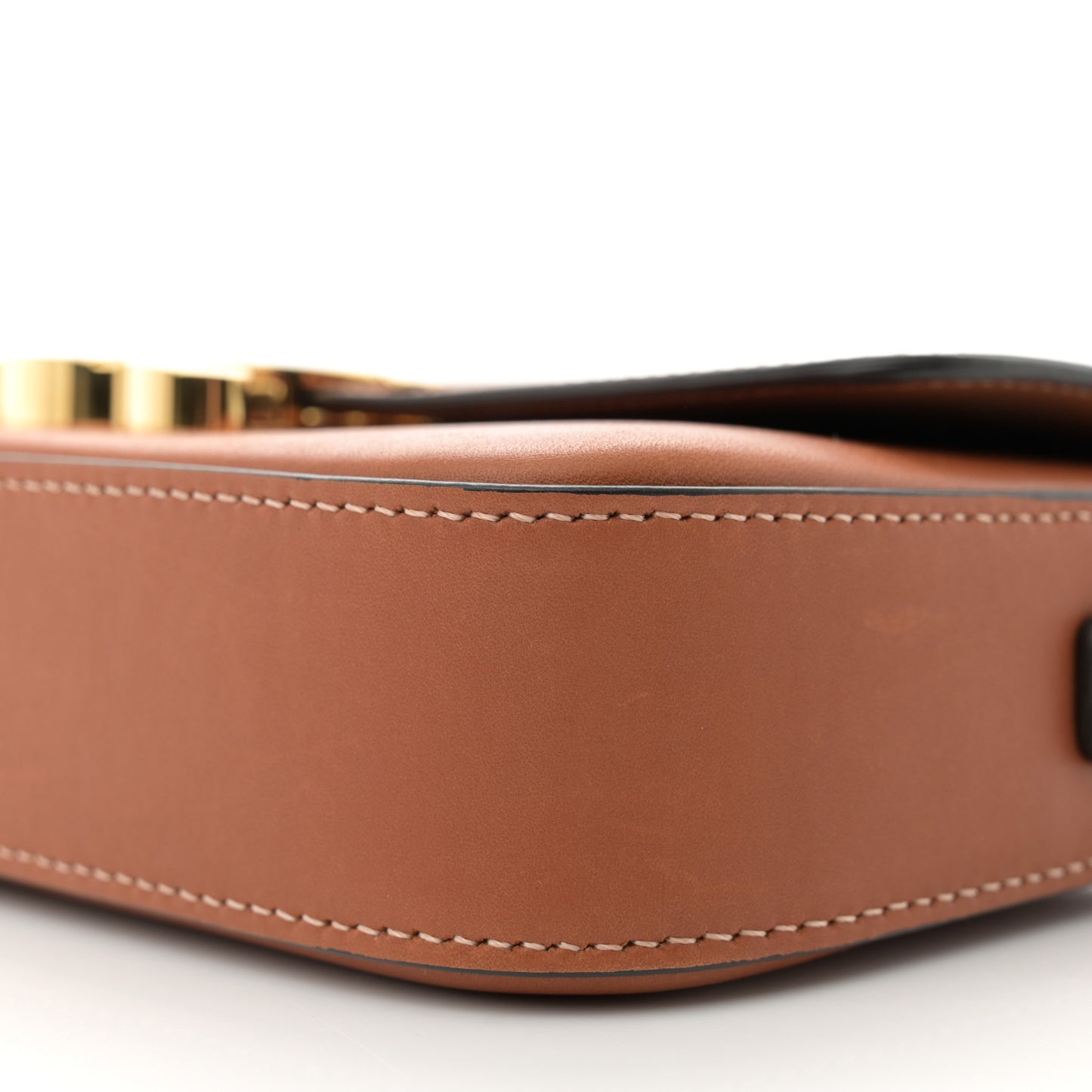 Shiny Calfskin Triomphe Shoulder Bag Tan