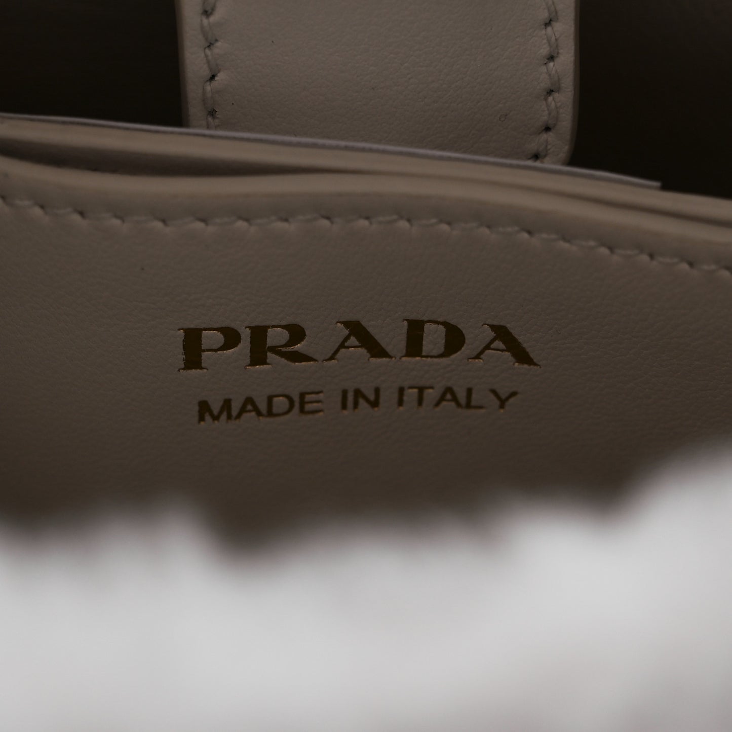 Shearling Saffiano Mini Panier Bucket Bag White