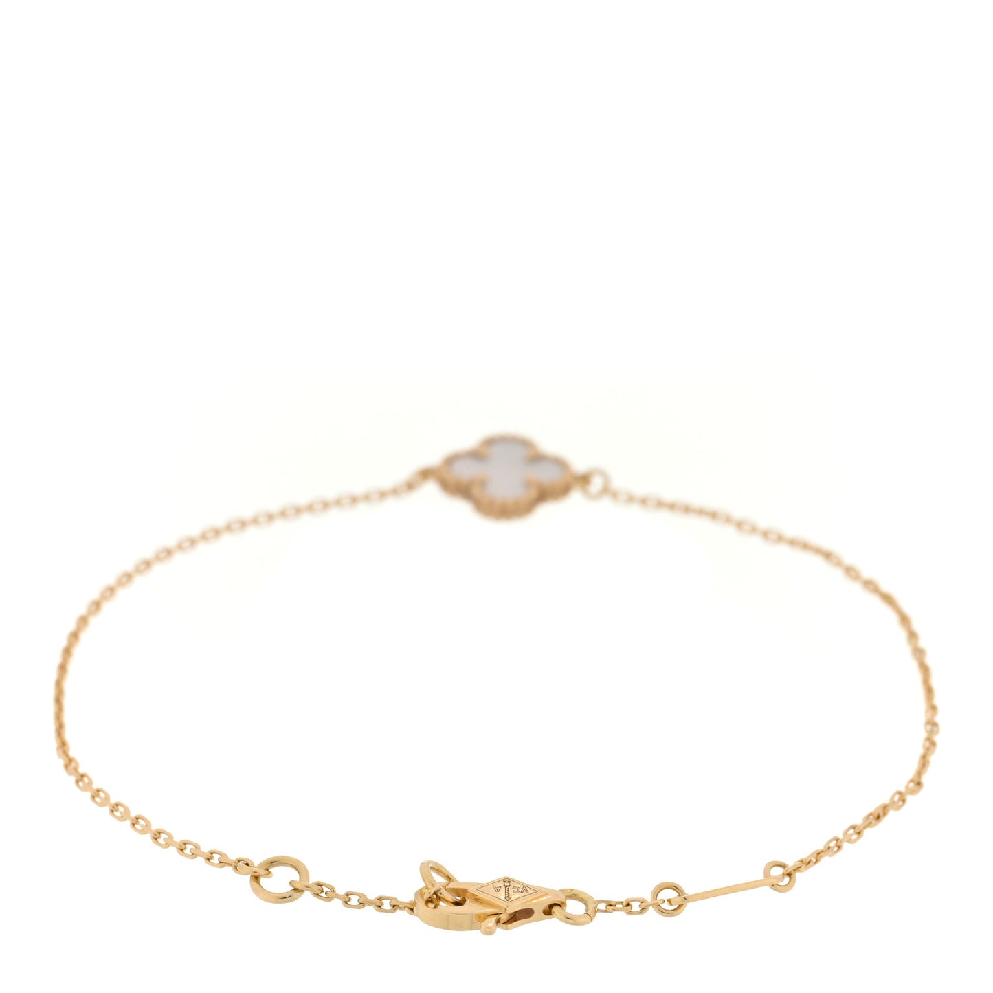 18K Yellow Gold Mother of Pearl Sweet Alhambra Bracelet