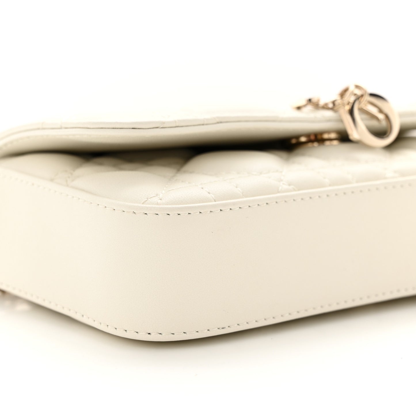Lambskin Cannage Dior Talk Phone Pouch Latte