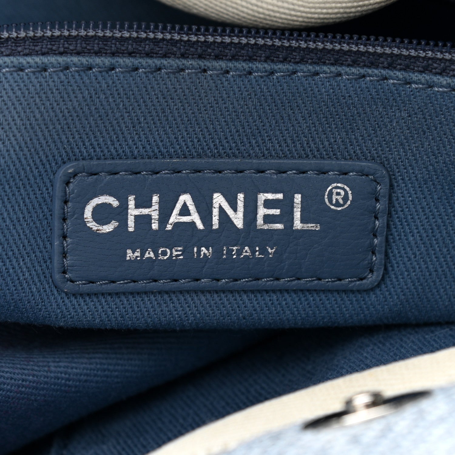 Chanel Canvas Medium Deauville Tote Denim Blue 5 of 10