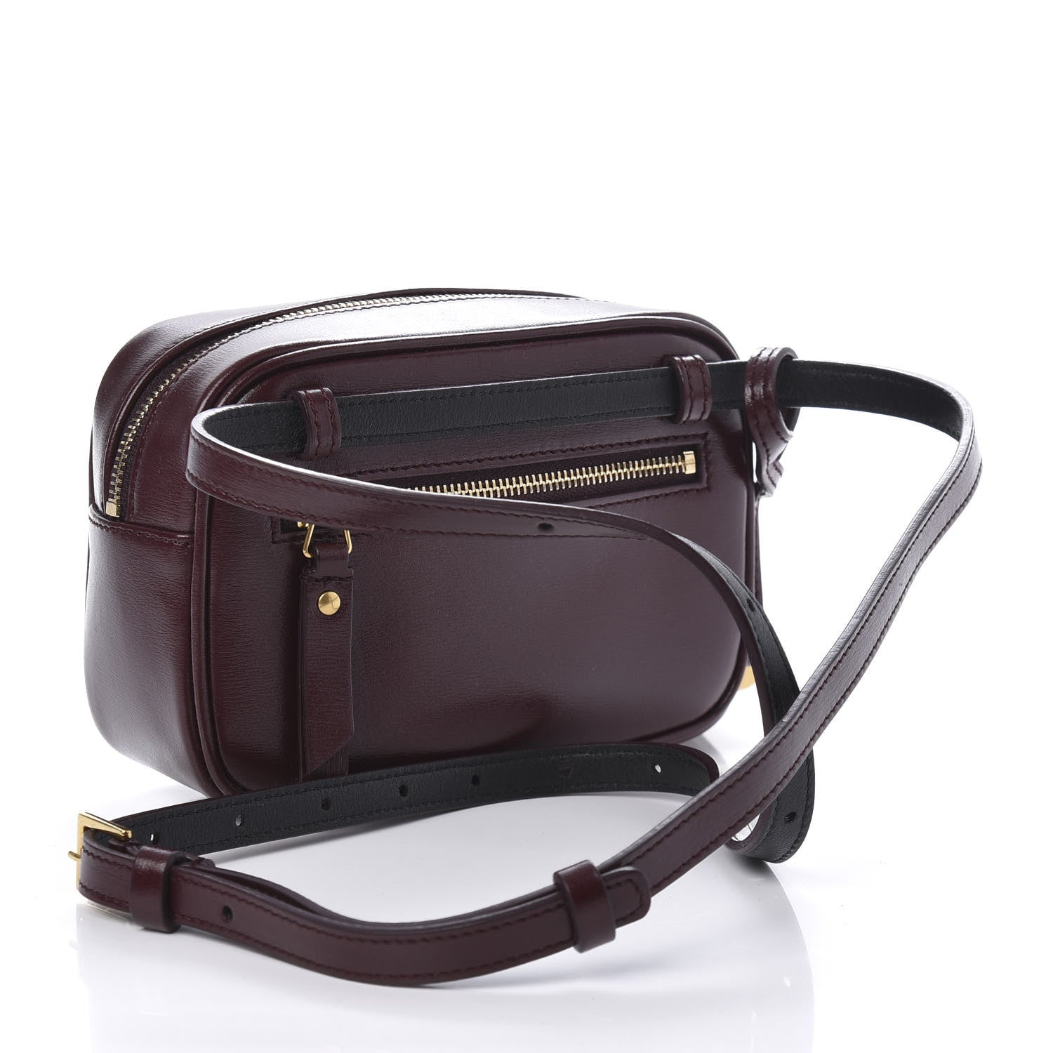 Saint Laurent Calfskin Canvas Monogram Lou Belt Bag Natural Dark Legion Red 3 of 9