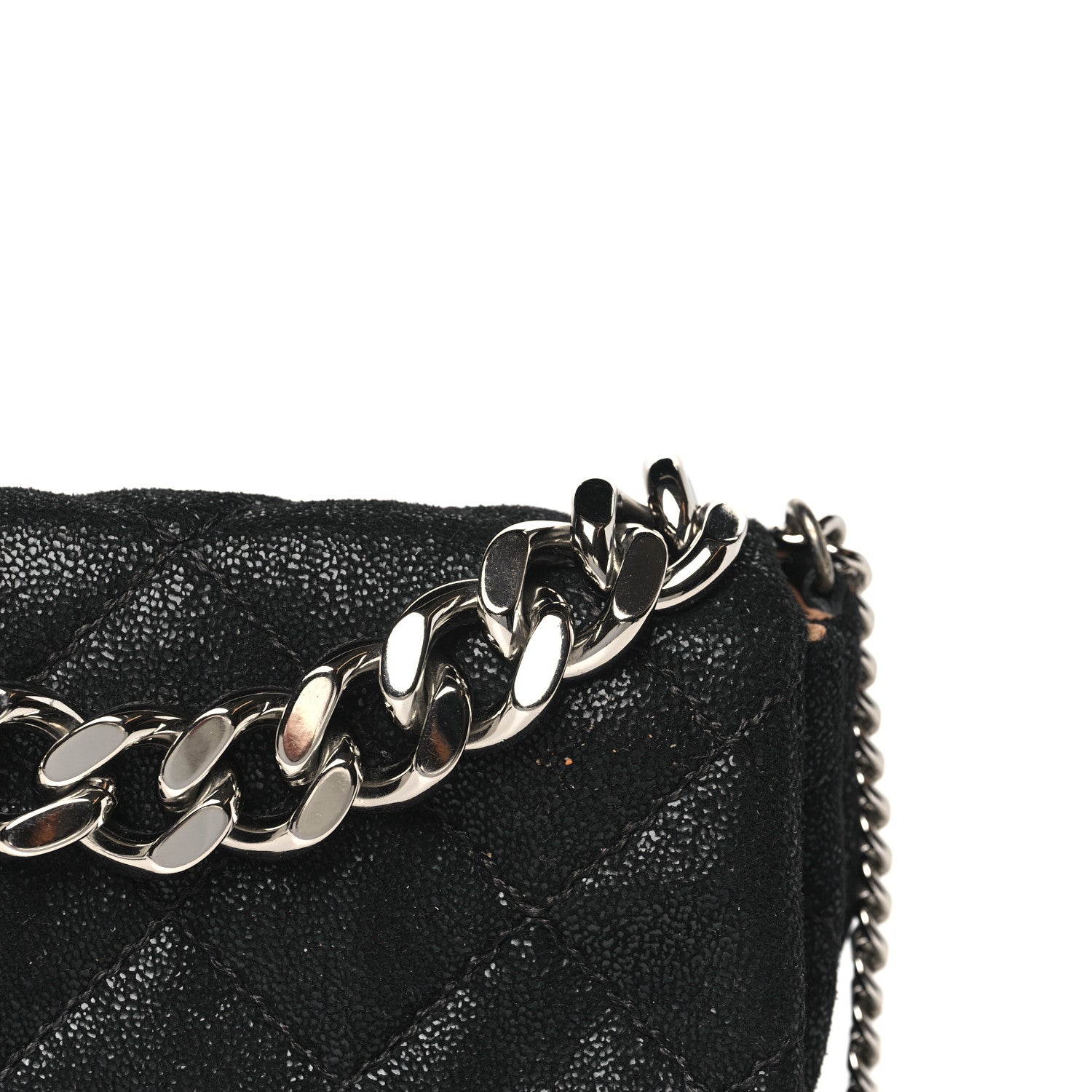 Stella McCartney Shaggy Deer Quilted Mini Beckett Chain Shoulder Bag Black 11 of 11