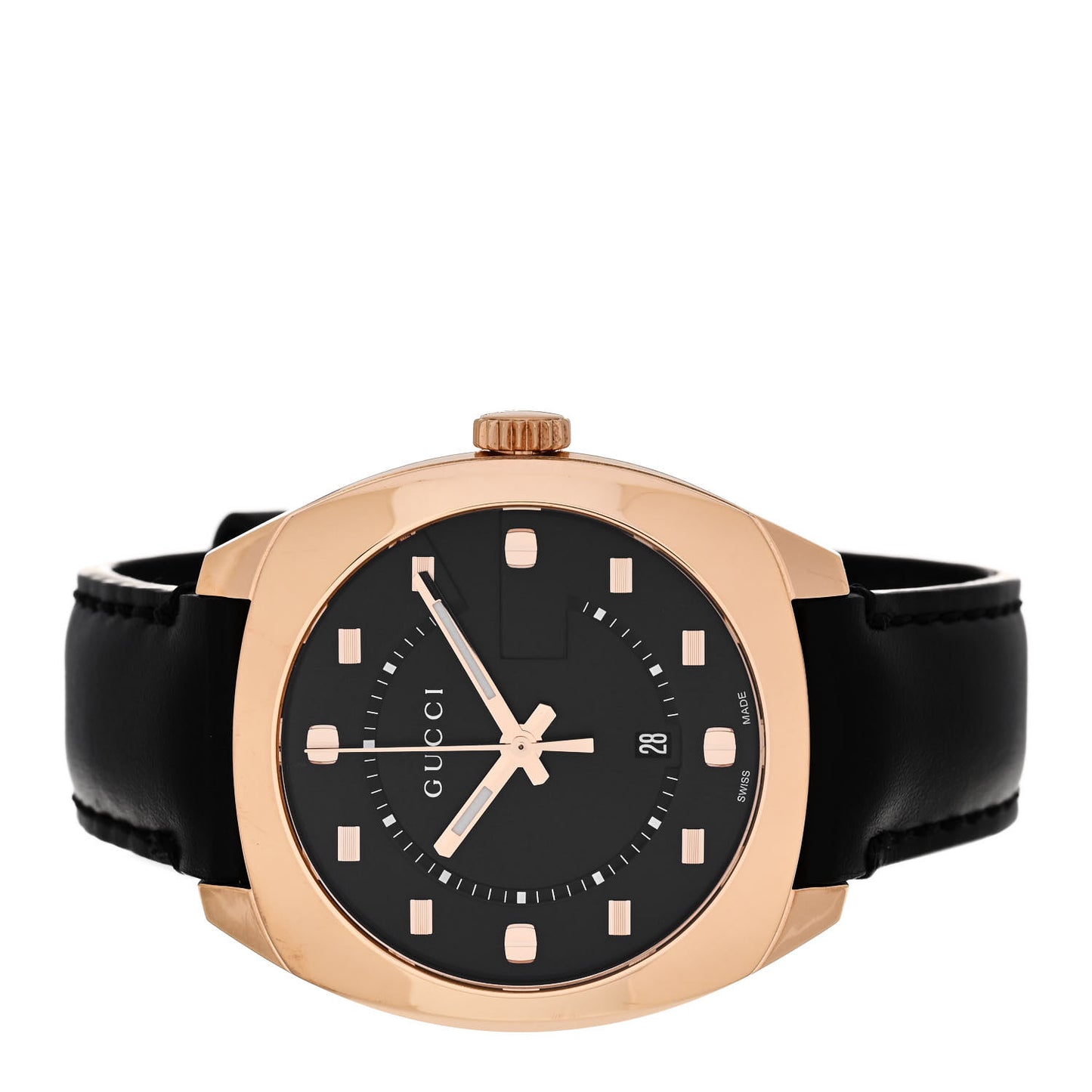 Stainless Steel Calfskin 40mm GG2570 Quartz Watch Black