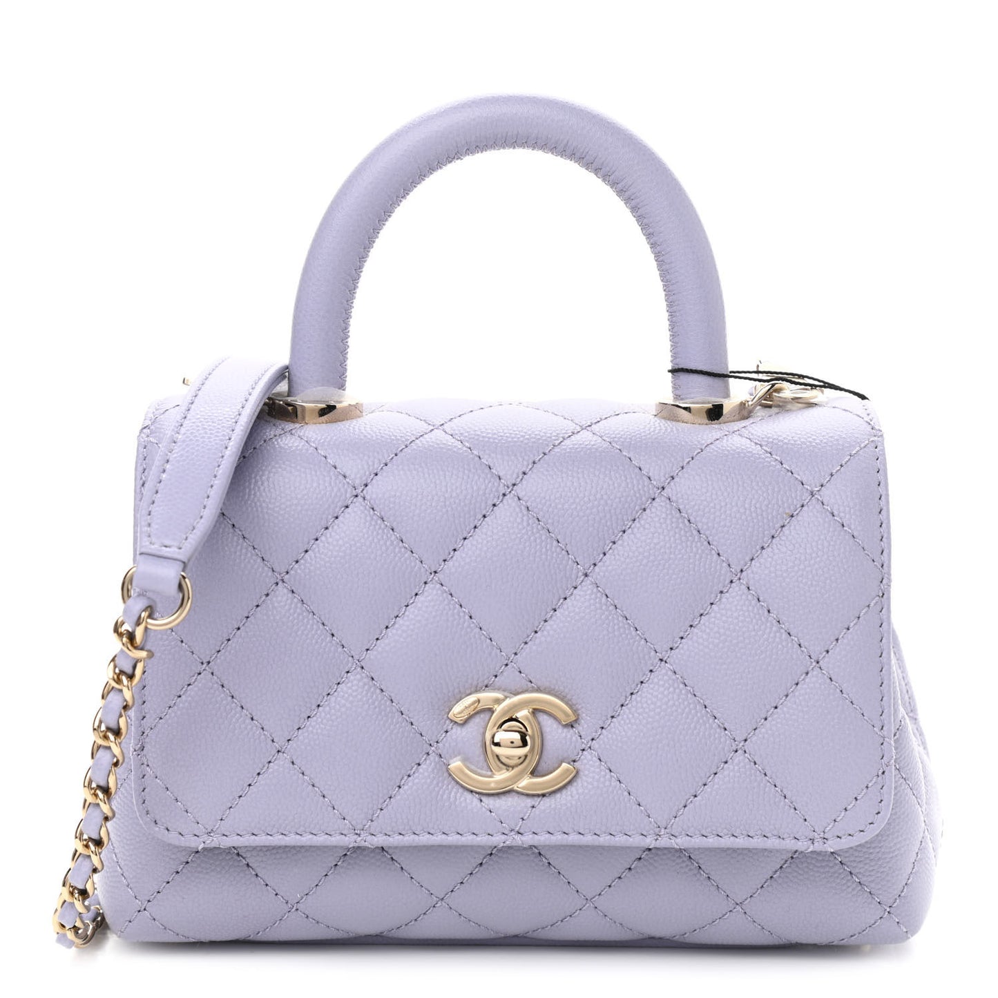 Caviar Quilted Extra Mini Coco Handle Flap Light Purple