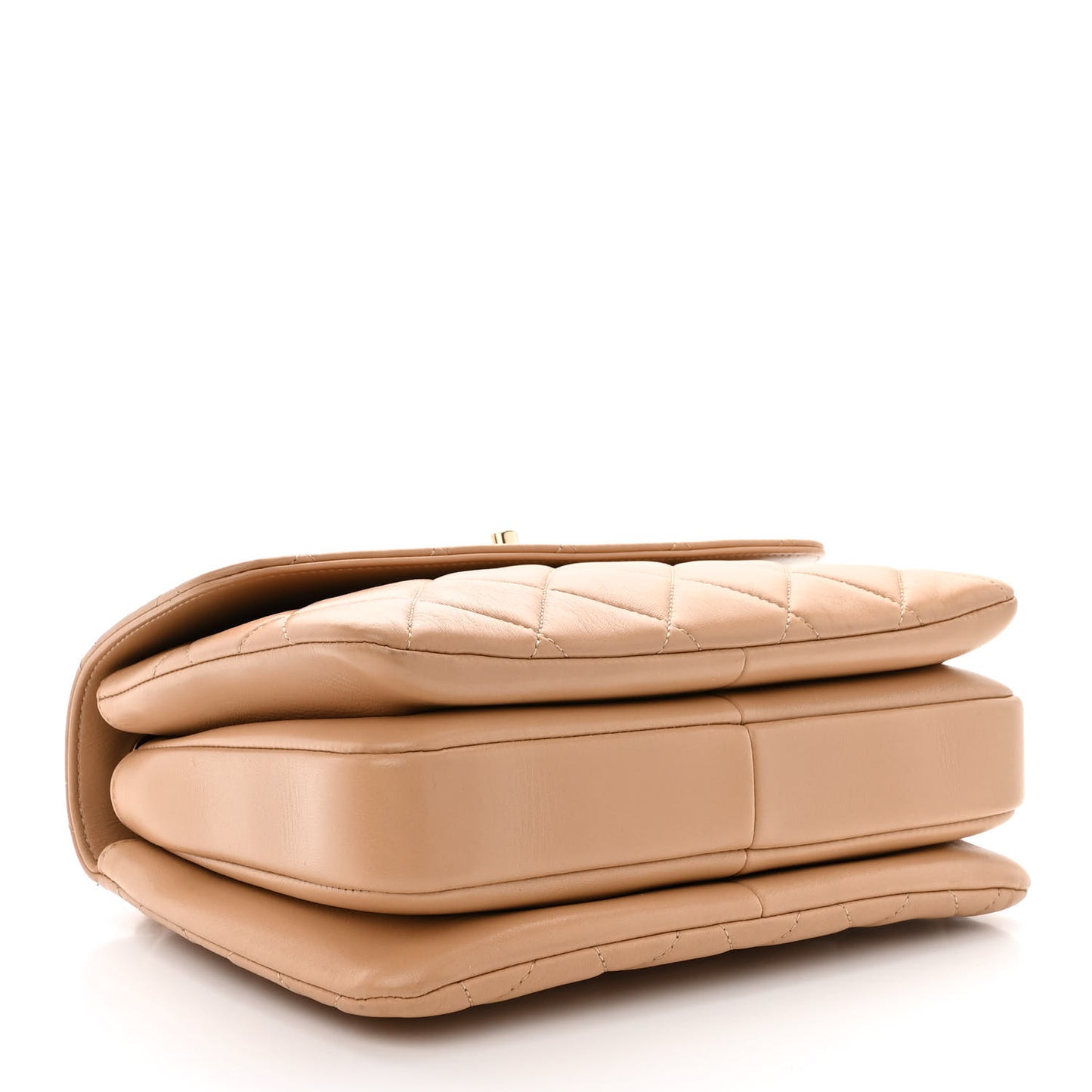 Lambskin Quilted Small Trendy CC Dual Handle Flap Bag Beige