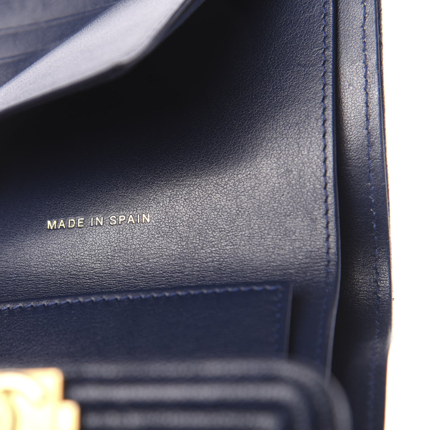 Caviar Quilted Compact Boy Wallet Blue