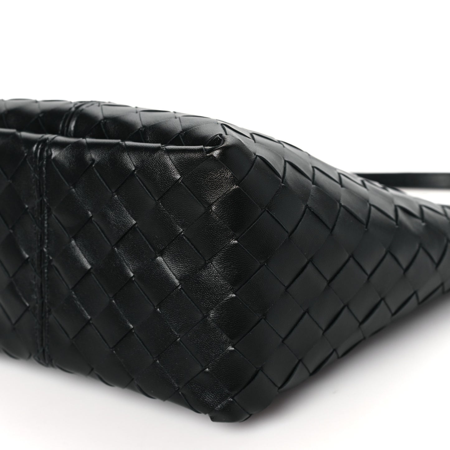 Nappa Intrecciato Medium Flip Flap Pouch Black
