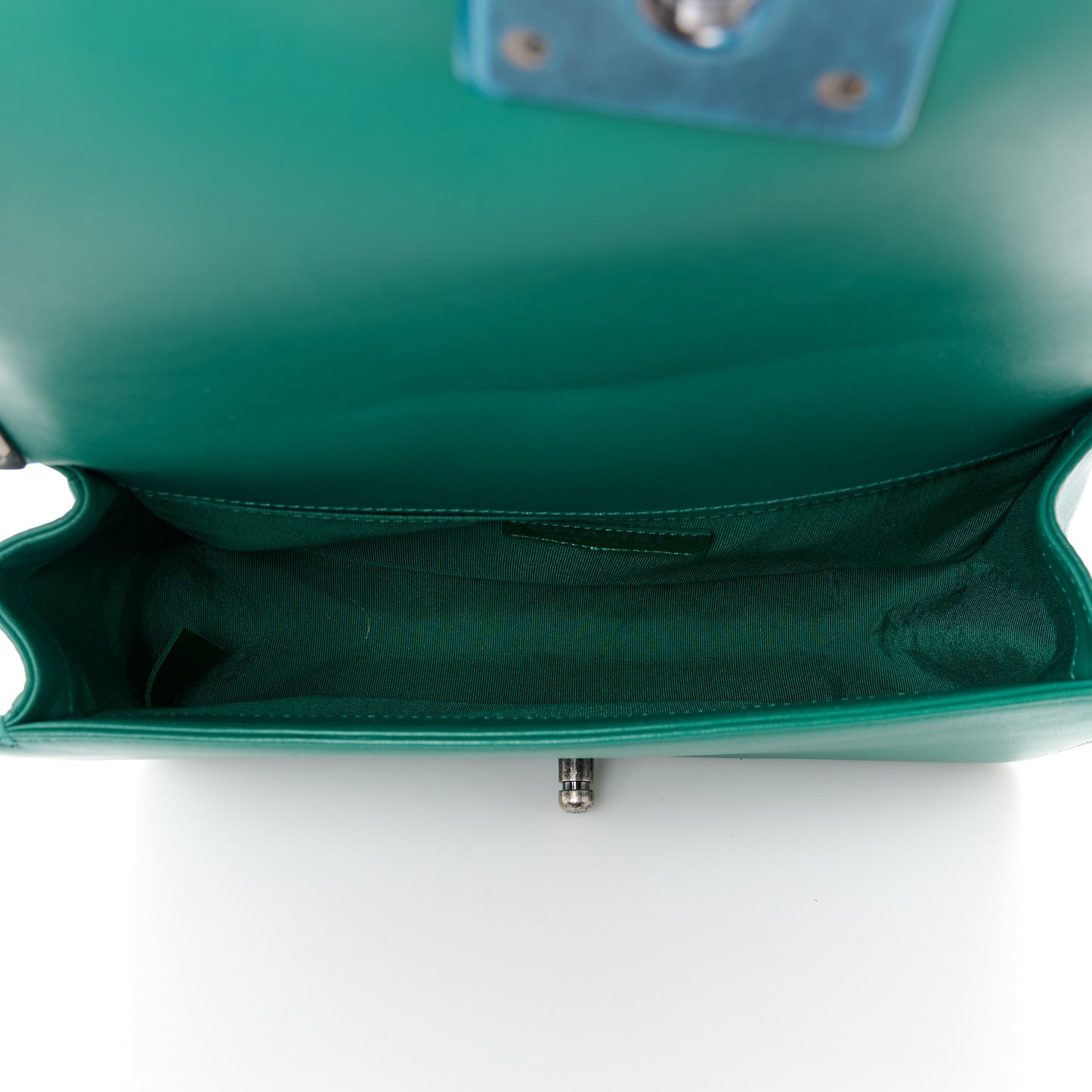 Lambskin Quilted Medium Boy Flap Green